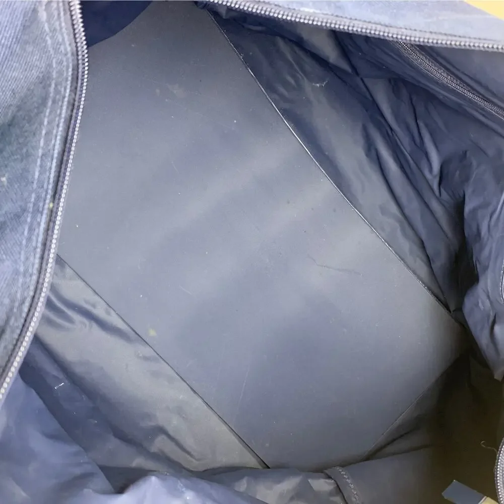 Vintage Tommy Hilfiger Navy Red Nylon Duffle Bag Spellout 90s Y2K Gym Weekender